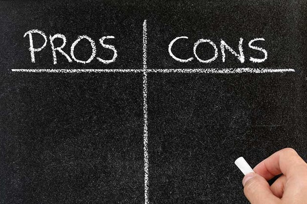 Pros and Cons on a Chalkboard