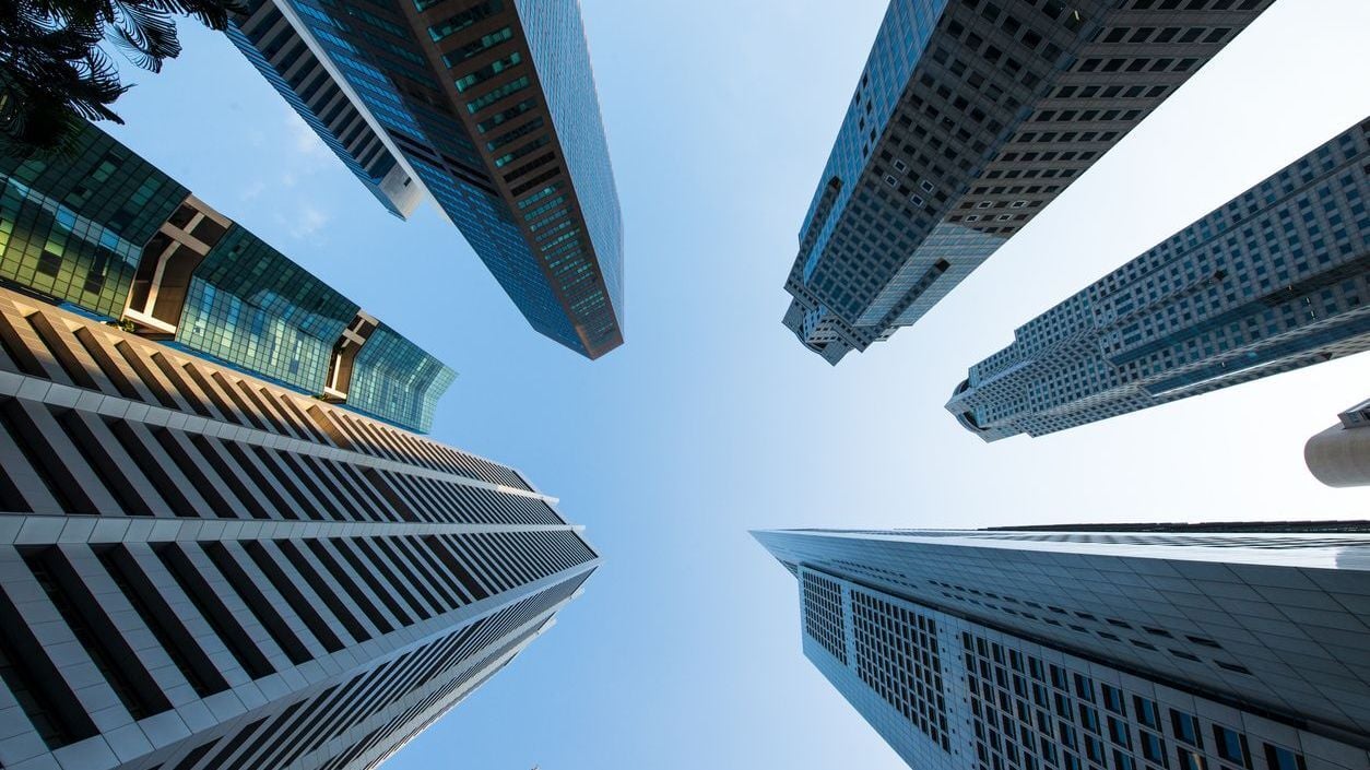 Skyline of Singapore.