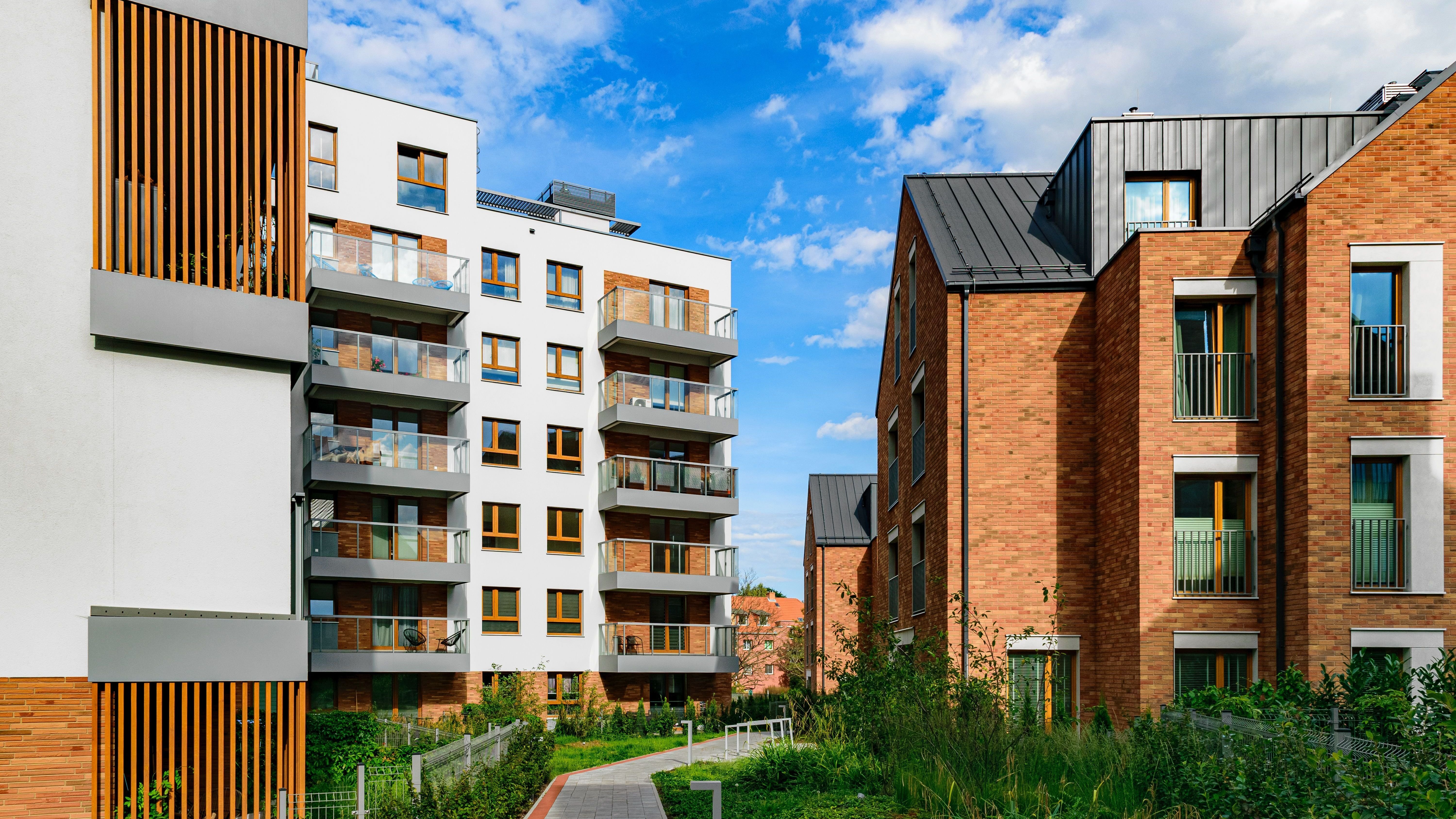 New houses construction. Residential house development
