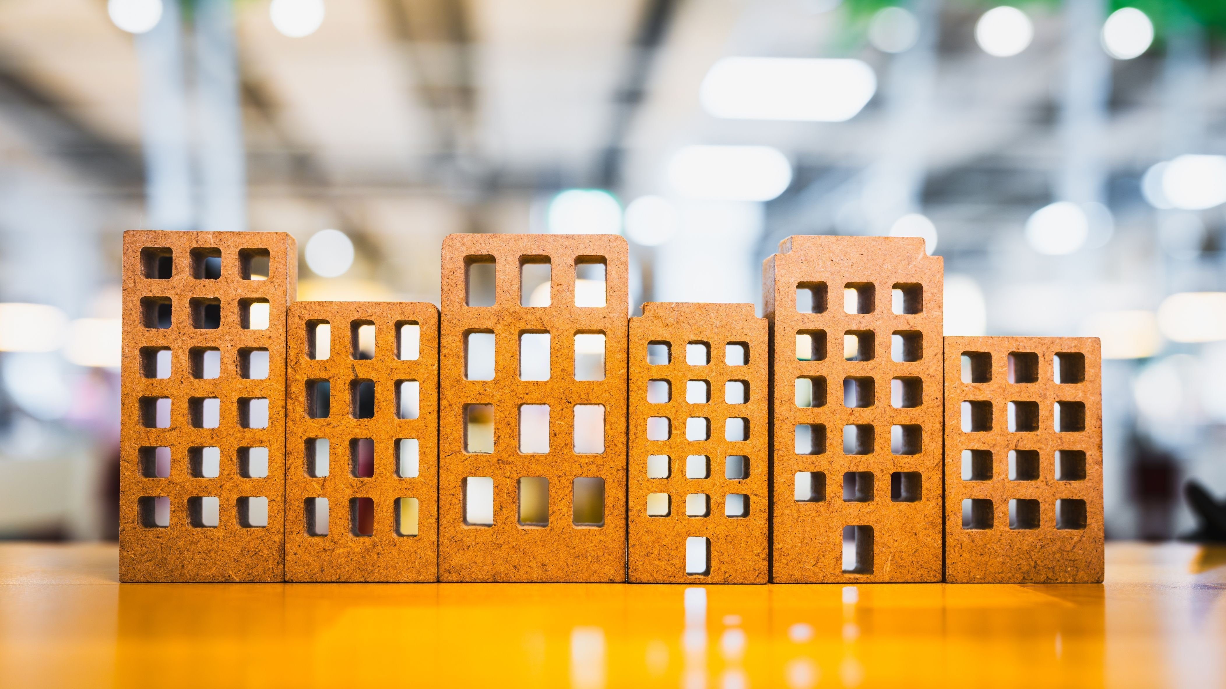 House model on wood table,