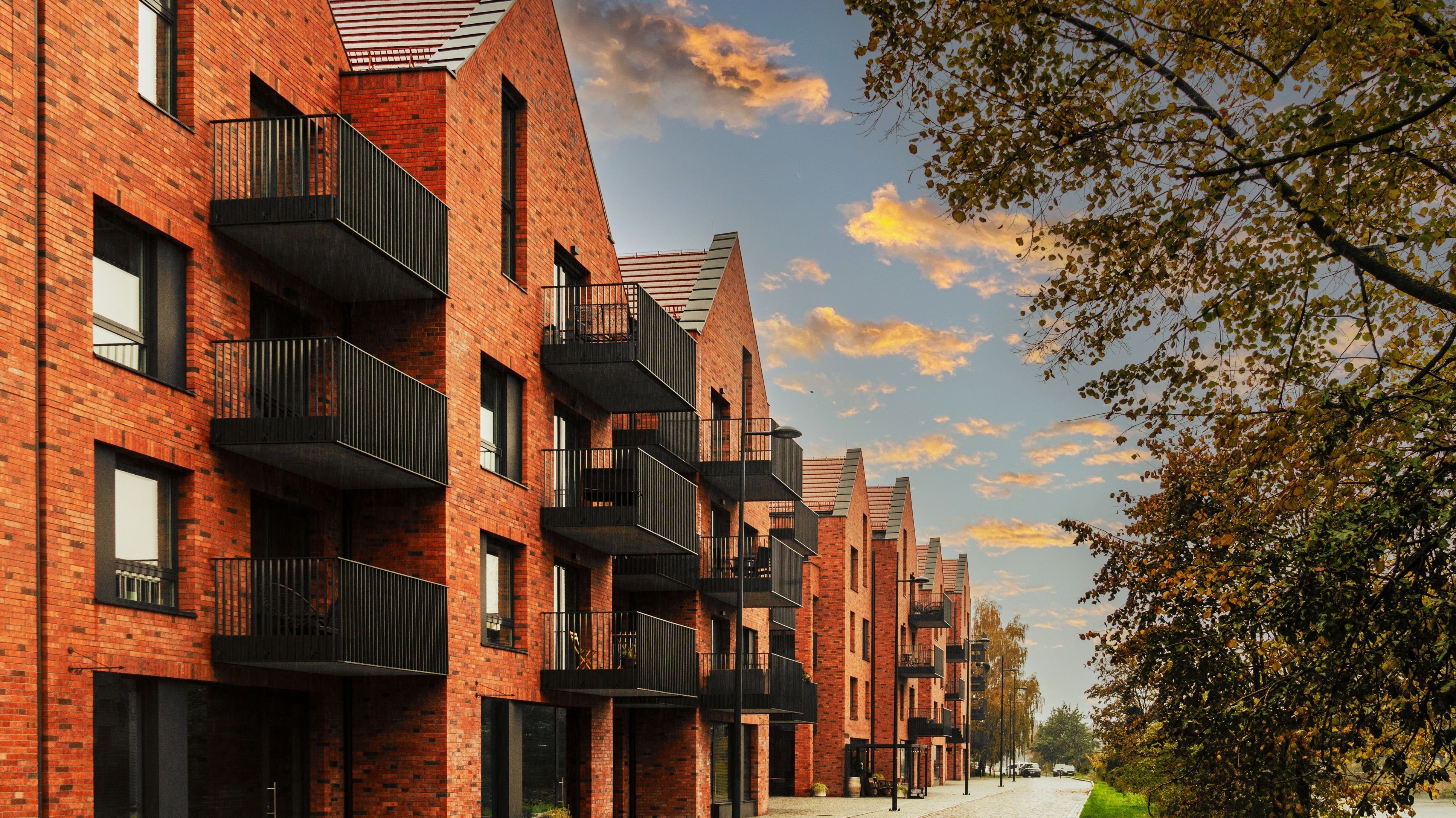 New houses construction. Residential house development.
