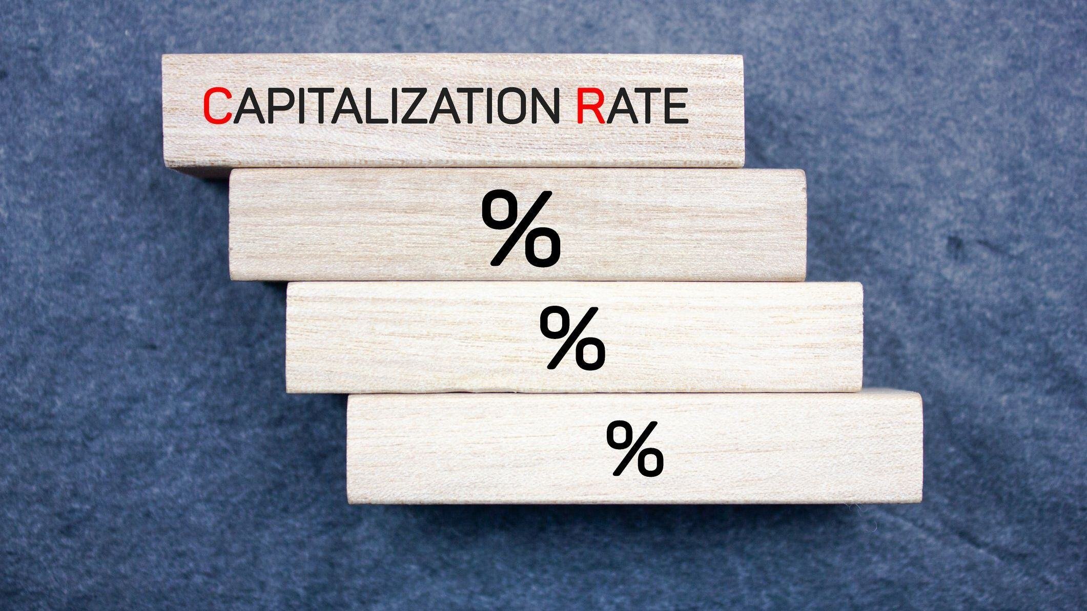 Blocks with the word capitalization rate on it