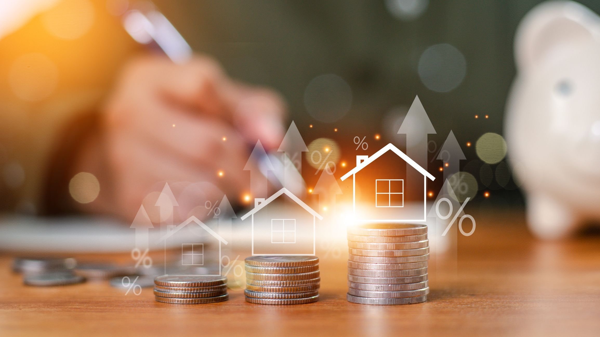 Real estate concept business, home insurance and real estate protection.