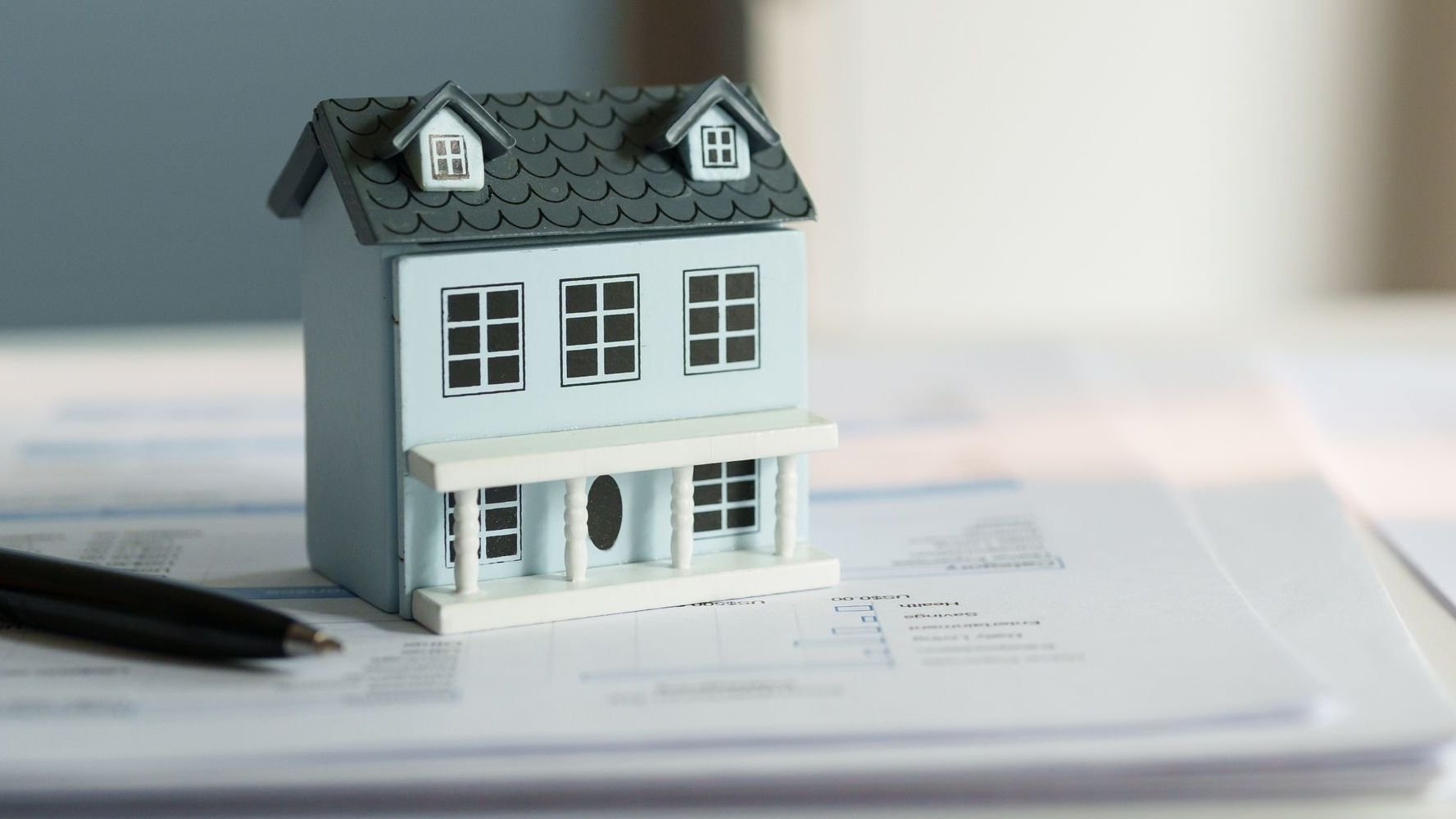 Small house model on the table.