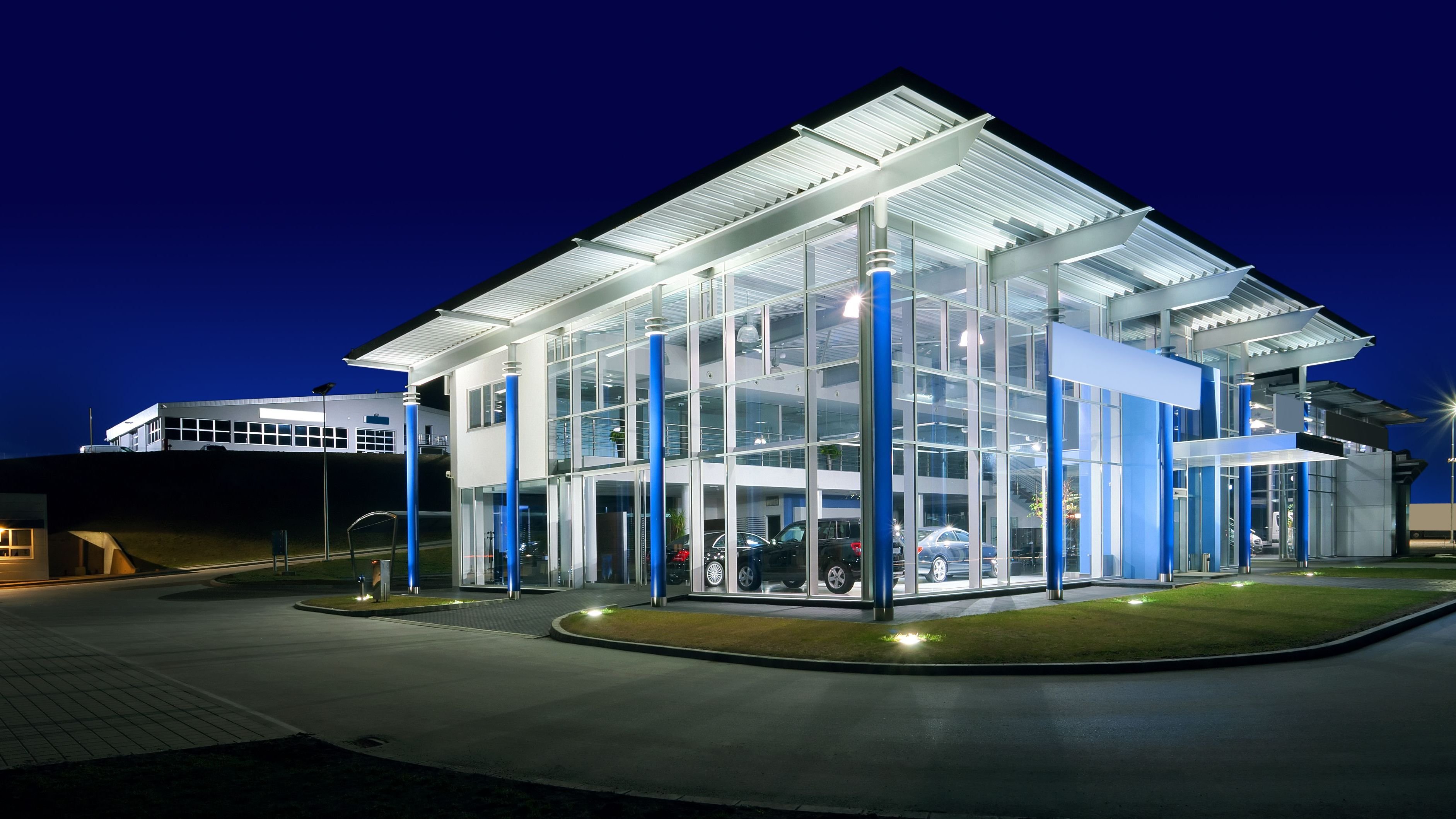Car Salon at night.