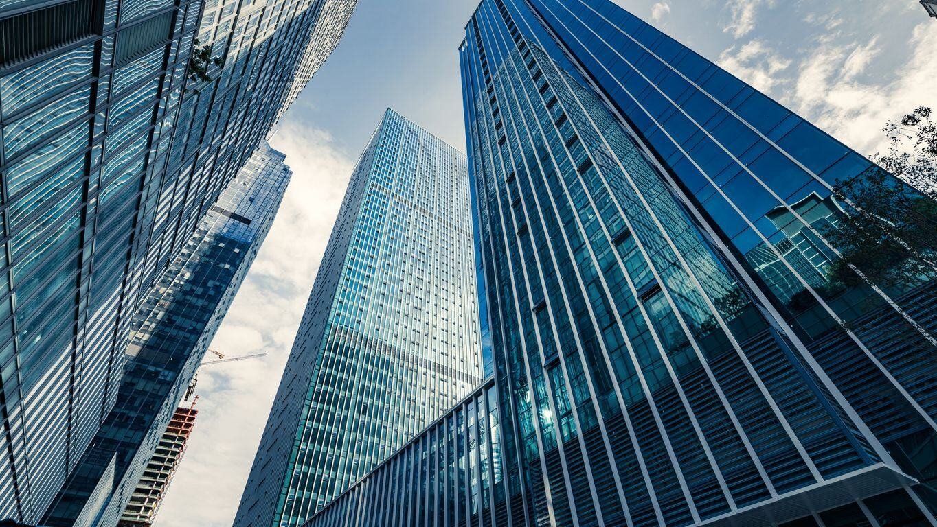 Commercial buildings.