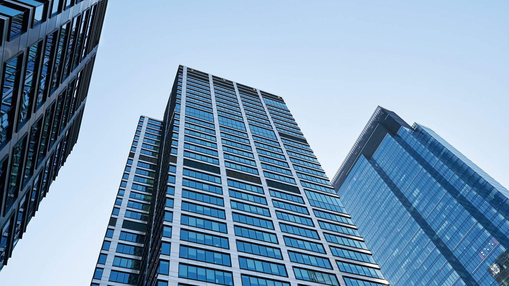 Downtown central district in warsaw, Office buildings at summer day.