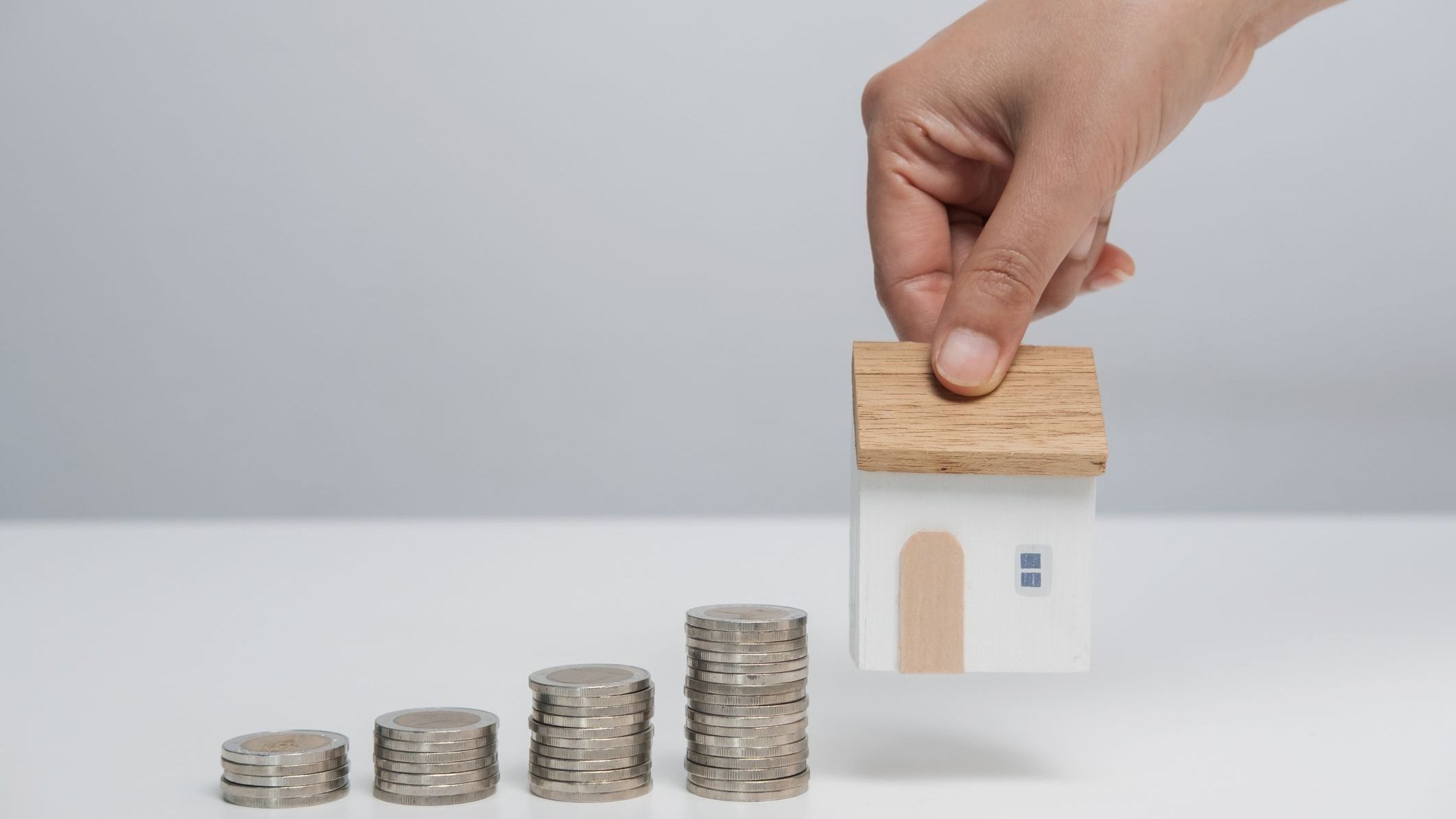 Buying and selling real estate housing market concept.